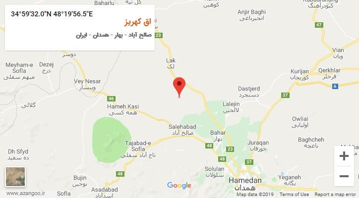 روستای اق کهریز بر روی نقشه