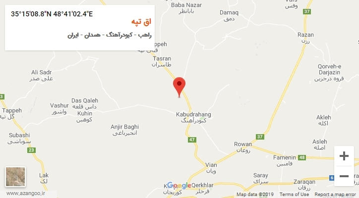 روستای اق تپه بر روی نقشه