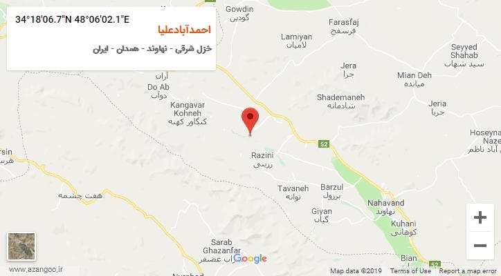 روستای احمدآبادعلیا بر روی نقشه