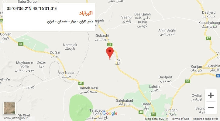 روستای اکبرآباد بر روی نقشه