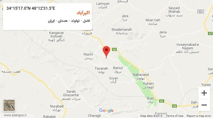 روستای اکبرآباد بر روی نقشه