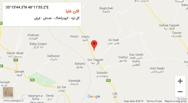 روستای الان علیا بر روی نقشه