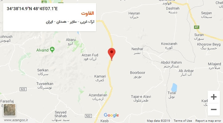 روستای الفاوت بر روی نقشه