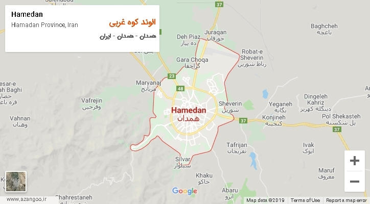 دهستان الوند کوه غربی بر روی نقشه