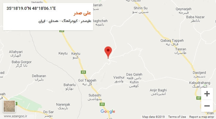 روستای علی صدر بر روی نقشه