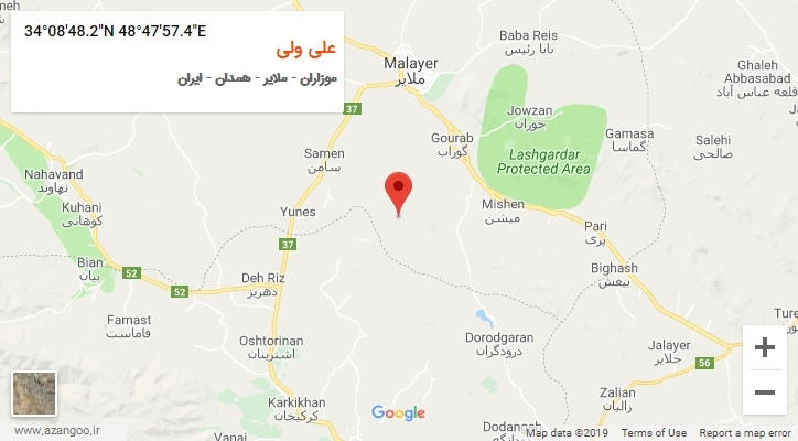 روستای علی ولی بر روی نقشه