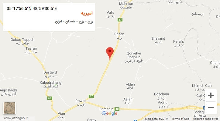 روستای امیریه بر روی نقشه