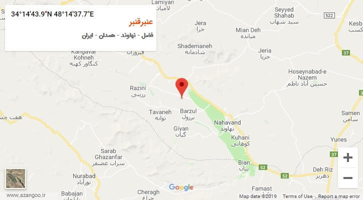 روستای عنبرقنبر بر روی نقشه