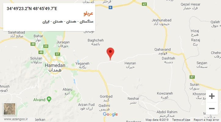 روستای عربلو بر روی نقشه