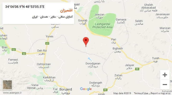 روستای اشمیزان بر روی نقشه