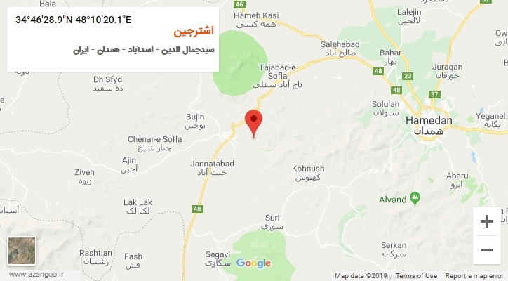 روستای اشترجین بر روی نقشه