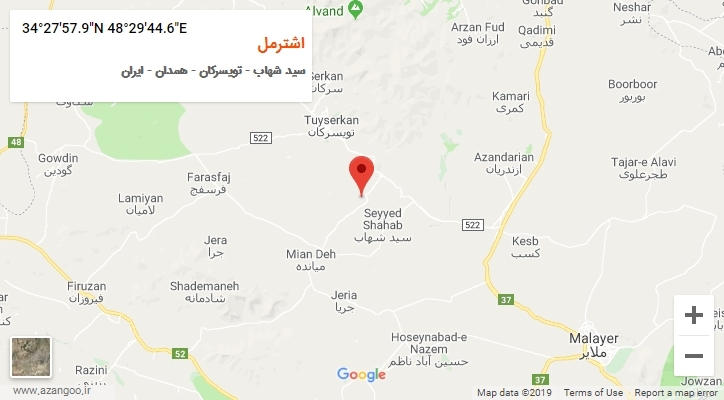 روستای اشترمل بر روی نقشه