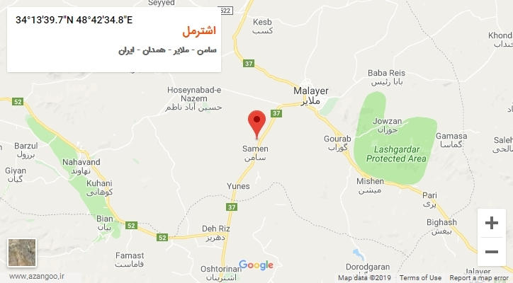 روستای اشترمل بر روی نقشه