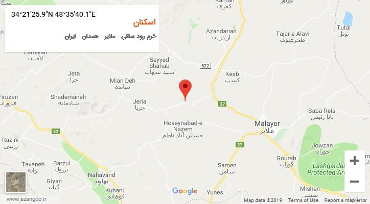 روستای اسکنان بر روی نقشه