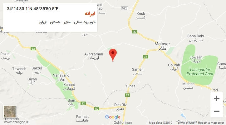 روستای ایرانه بر روی نقشه