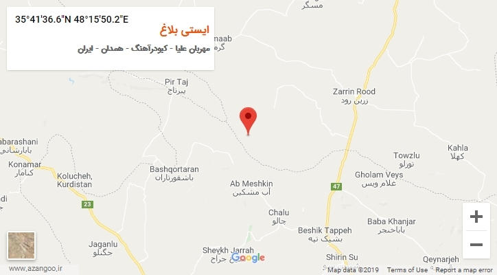 روستای ایستی بلاغ بر روی نقشه