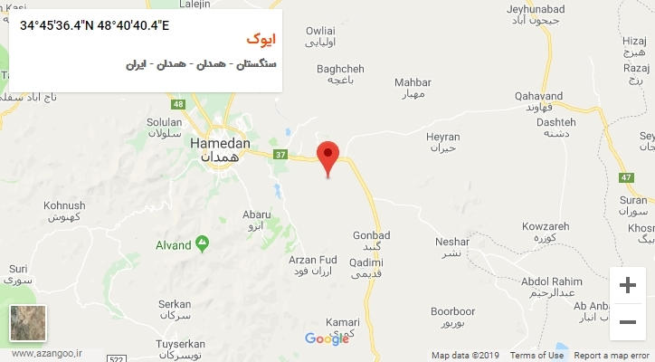 روستای ایوک بر روی نقشه