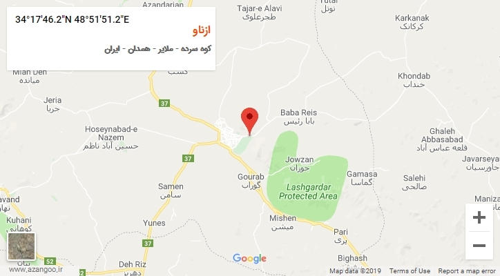 روستای ازناو بر روی نقشه