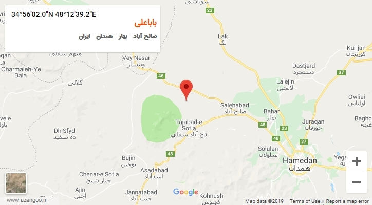روستای باباعلی بر روی نقشه