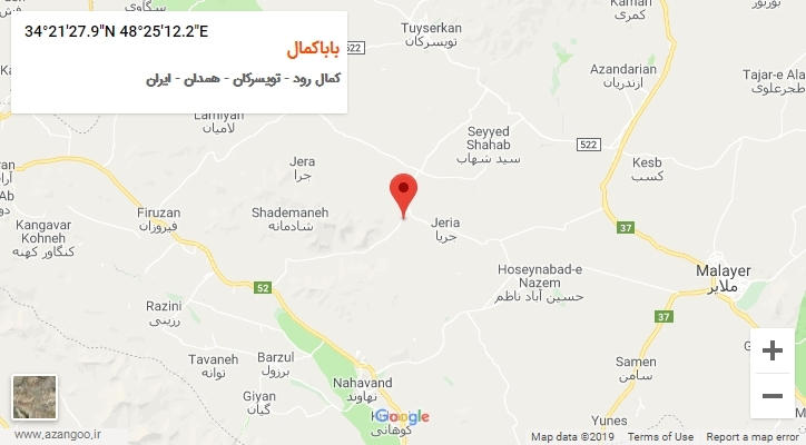 روستای باباکمال بر روی نقشه