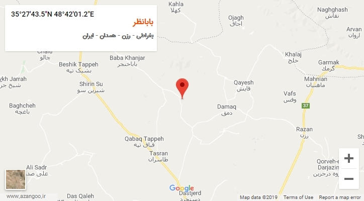 روستای بابانظر بر روی نقشه