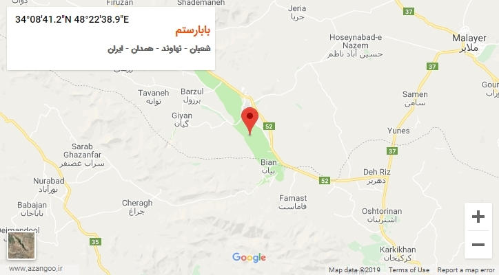 روستای بابارستم بر روی نقشه