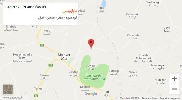 روستای بابارییس بر روی نقشه