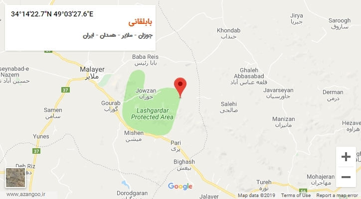 روستای بابلقانی بر روی نقشه