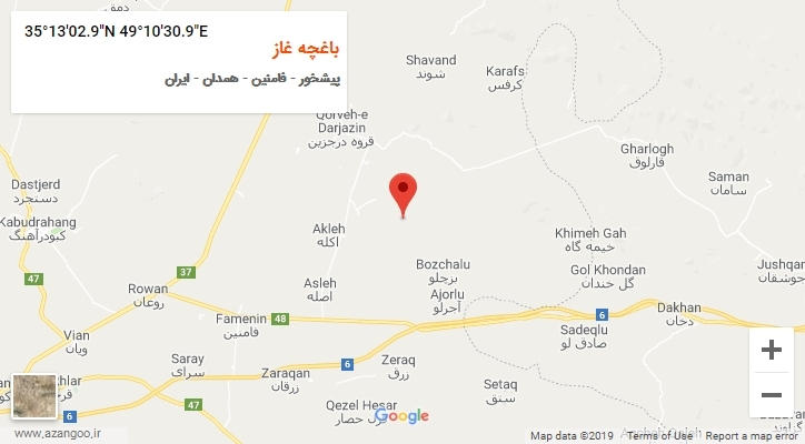 روستای باغچه غاز بر روی نقشه