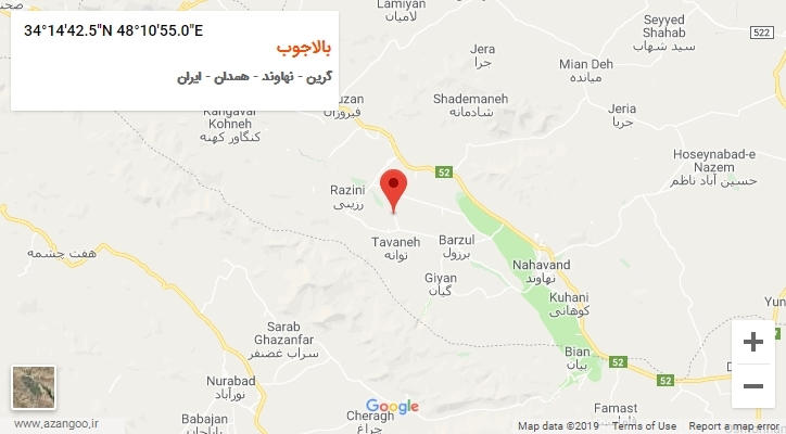 روستای بالاجوب بر روی نقشه