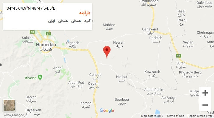 روستای بارآبند بر روی نقشه