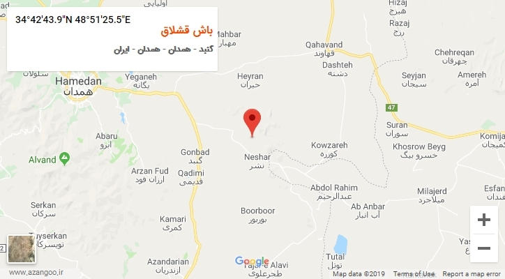 روستای باش قشلاق بر روی نقشه