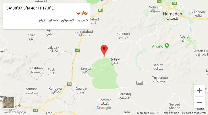 روستای بهاراب بر روی نقشه