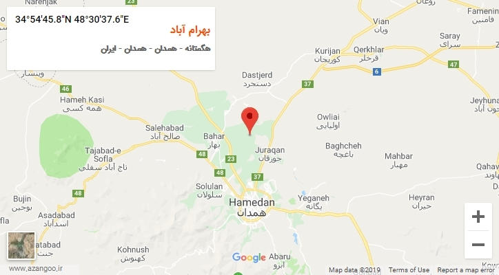 روستای بهرام آباد بر روی نقشه
