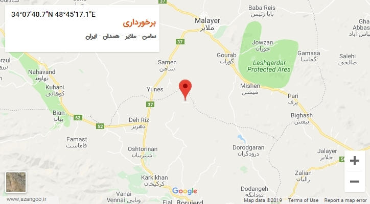 روستای برخورداری بر روی نقشه