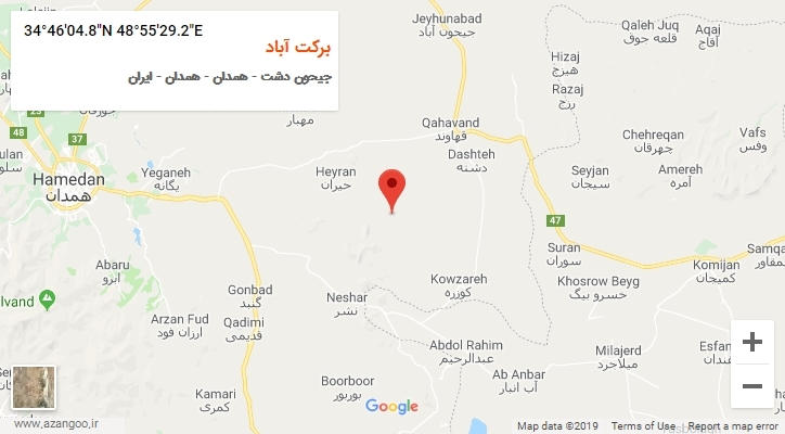 روستای برکت آباد بر روی نقشه