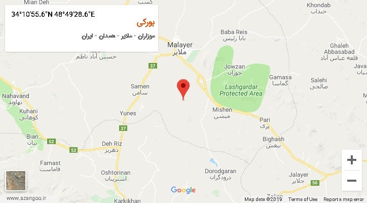 روستای بورکی بر روی نقشه