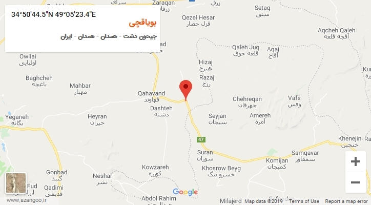 روستای بویاقچی بر روی نقشه