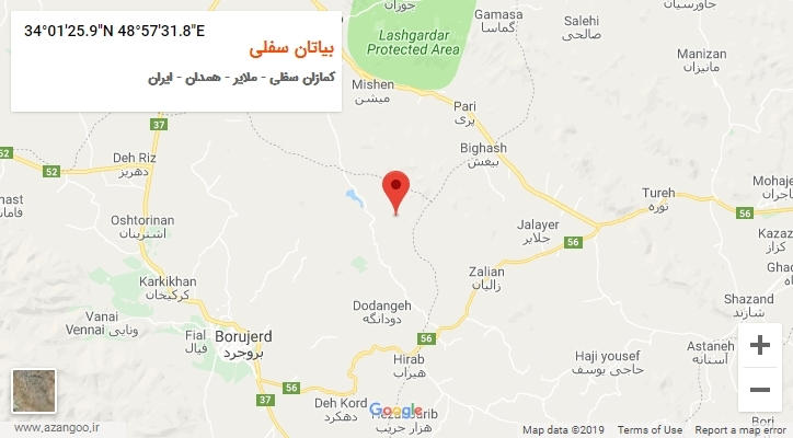 روستای بیاتان سفلی بر روی نقشه