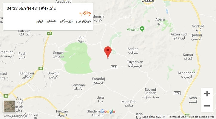 روستای چالاب بر روی نقشه