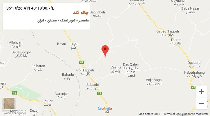 روستای چاله کند بر روی نقشه