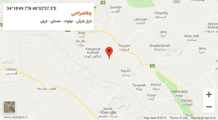 روستای چقاصراحی بر روی نقشه