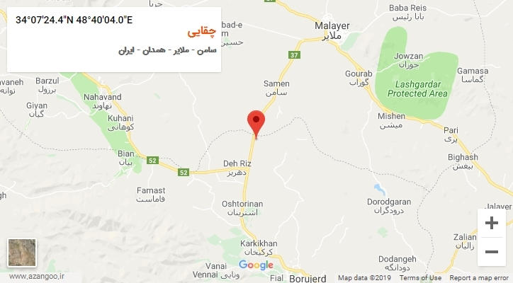 روستای چقایی بر روی نقشه