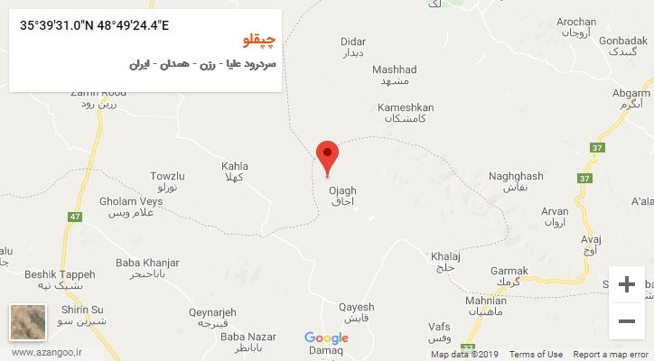 روستای چپقلو بر روی نقشه