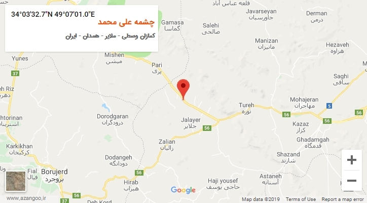 روستای چشمه علی محمد بر روی نقشه