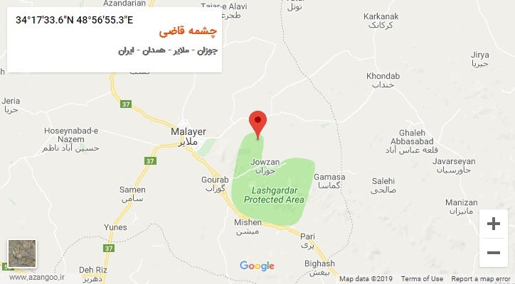 روستای چشمه قاضی بر روی نقشه