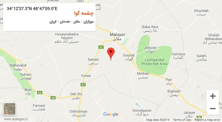 روستای چشمه گوا بر روی نقشه