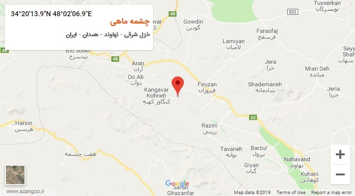 روستای چشمه ماهی بر روی نقشه