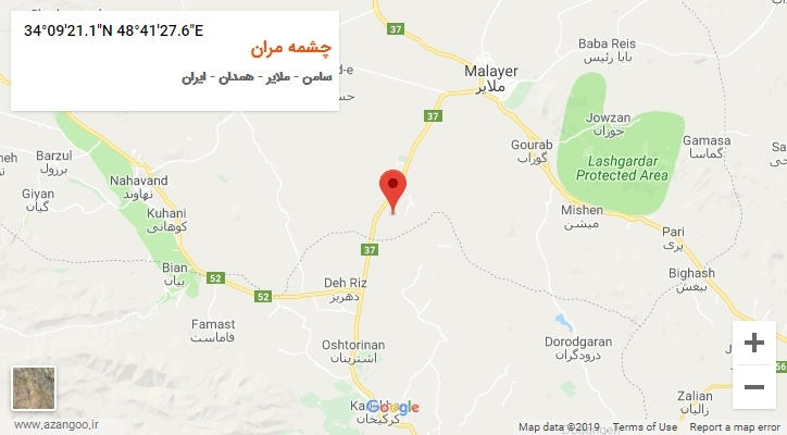 روستای چشمه مران بر روی نقشه