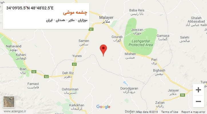 روستای چشمه موشی بر روی نقشه